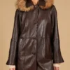 Women's Pamela Nappa Hooded Leather Coat