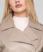 Women's Trisha Cropped Leather Jacket Collar