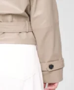 Women's Trisha Cropped Leather Jacket Sleeves