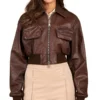 Women's Vintage Delia Cropped Bomber Jacket