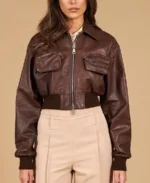 Women's Vintage Delia Cropped Bomber Jacket