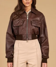 Women's Vintage Delia Cropped Bomber Jacket