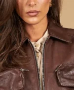 Women's Vintage Delia Cropped Bomber Jacket Collar