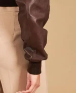 Women's Vintage Delia Cropped Bomber Jacket Sleeves