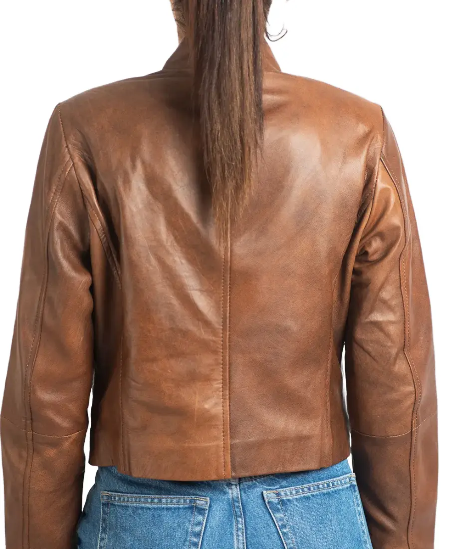 Women's Vintage Evelyn Leather Jacket Back