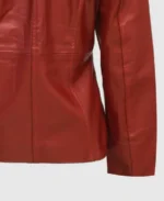 Women's Zipper Leather Jacket Sleeves