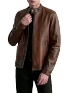 Zen Distressed Brown Leather Biker Jacket