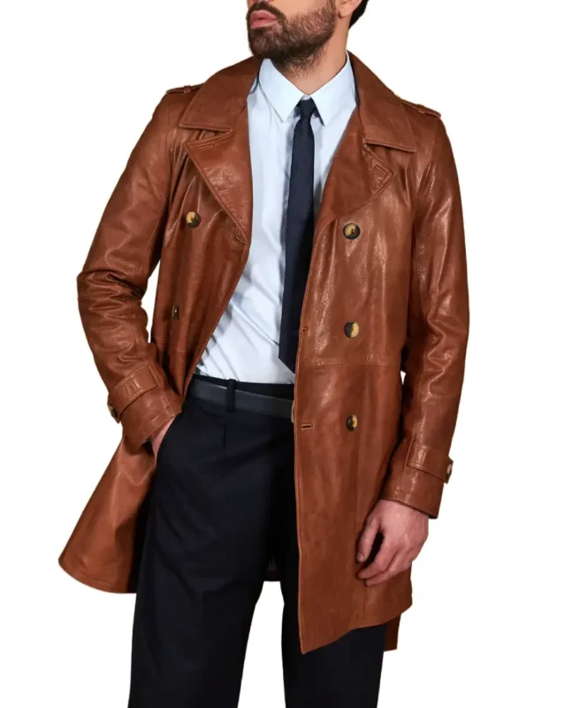 Men's Brown Vintage Leather Coat - Trendy Leather Jackets
