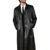 Men's Black Long Leather Coat - Trendy Leather Jackets