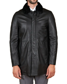 Men's Oscar Black Leather Coat - Trendy Leather Jackets