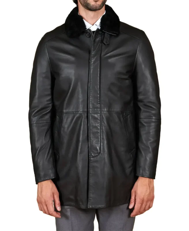 Men's Oscar Black Leather Coat - Trendy Leather Jackets