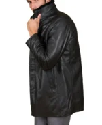Men's Oscar Black Leather Coat Side - Trendy Leather Jackets