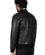 Shop The Men's Diamond Quilted Black Bomber Leather Jacket