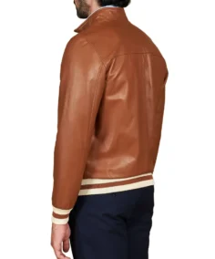 Shop The Men's Tan Natural Bomber Leather Jacket - Trendy Leather Jackets