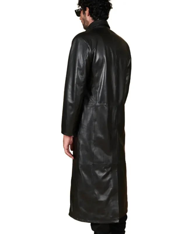 Shop The Men's Black Long Leather Coat - Trendy Leather Jackets