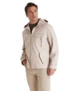 Adrian Hooded Leather Jacket Side - Trendy Leather Jackets