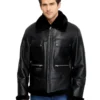 Albert Black Shearling Leather Jacket - Trendy Leather Jackets