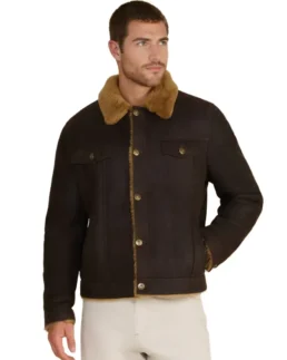 Alfie Dark Brown Shearling Jacket - Trendy Leather Jackets