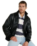 Arthur Black Leather Jacket Front - Trendy Leather Jackets