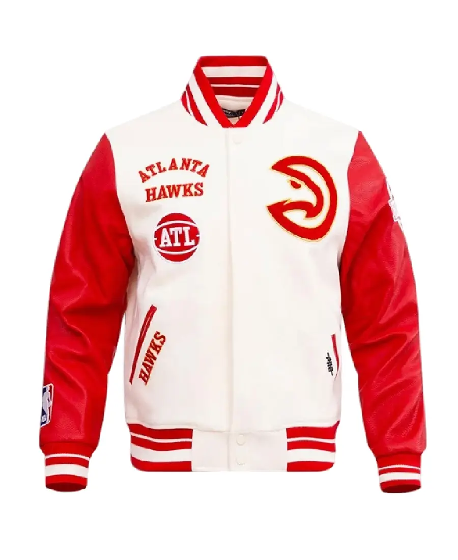 Atlanta Hawks Retro Classic Rib Varsity Jacket Atlanta Hawks Retro Classic Rib Varsity Jacket - Trendy Leather Jackets