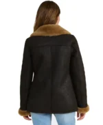 Women's Black Shearling Peacoat