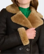 Women's Black Shearling Peacoat