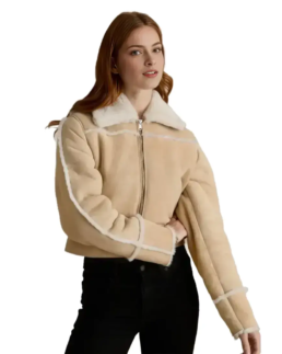 Clara Suede Shearling Jacket - Trendy Leather Jackets