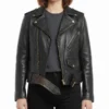 Black Women's Leather Biker Jacket - Trendy Leather Jackets