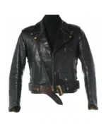 Black Women's Leather Biker Jacket Front - Trendy Leather Jackets