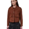 Ella Brown Suede Jacket - Trendy Leather Jackets