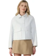 Ella White Leather Jacket Trendy Leather Jackets
