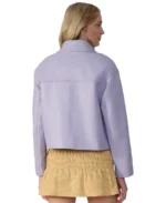 Ella Women Purple Leather Jacket Back - Trendy Leather Jackets