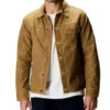 Men's Brown Flannel Trucker Jacket -Brown - Trendy Leather Jackets