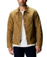 Men's Brown Flannel Trucker Jacket -Brown - Trendy Leather Jackets