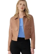 Flora Women Light Brown Leather Jacket - Trendy Leather Jackets