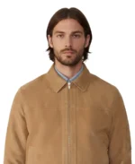 Freddie brown Suede Jacket Closeup - Trendy Leather Jackets