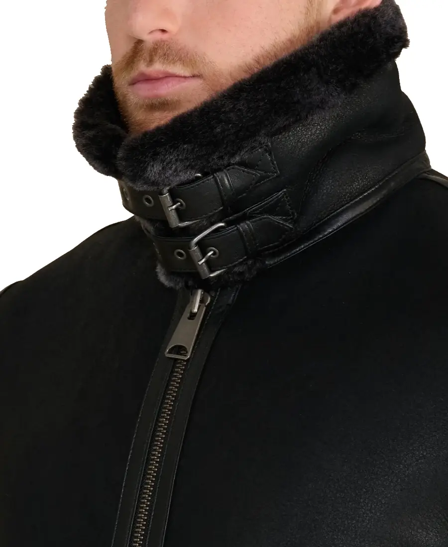 Frederick Shearling Aviator Jacket 4 Frederick Shearling Aviator Jacket Closeup