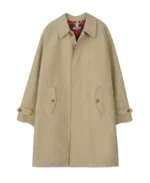 G12 Double Cloth Beige Leather Coat Front View - Trendy Leather Jackets
