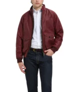 G9 Andorra Red Waxed Leather Jacket Front - Trendy Leather Jackets