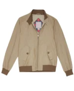 G9 Beige Linen Jacket Front View - Trendy Leather Jackets