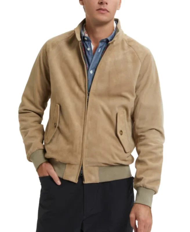 G9 Beige Suede Jacket - Trendy Leather Jackets