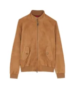 G9 Brown Suede Jacket Front - Trendy Leather Jackets