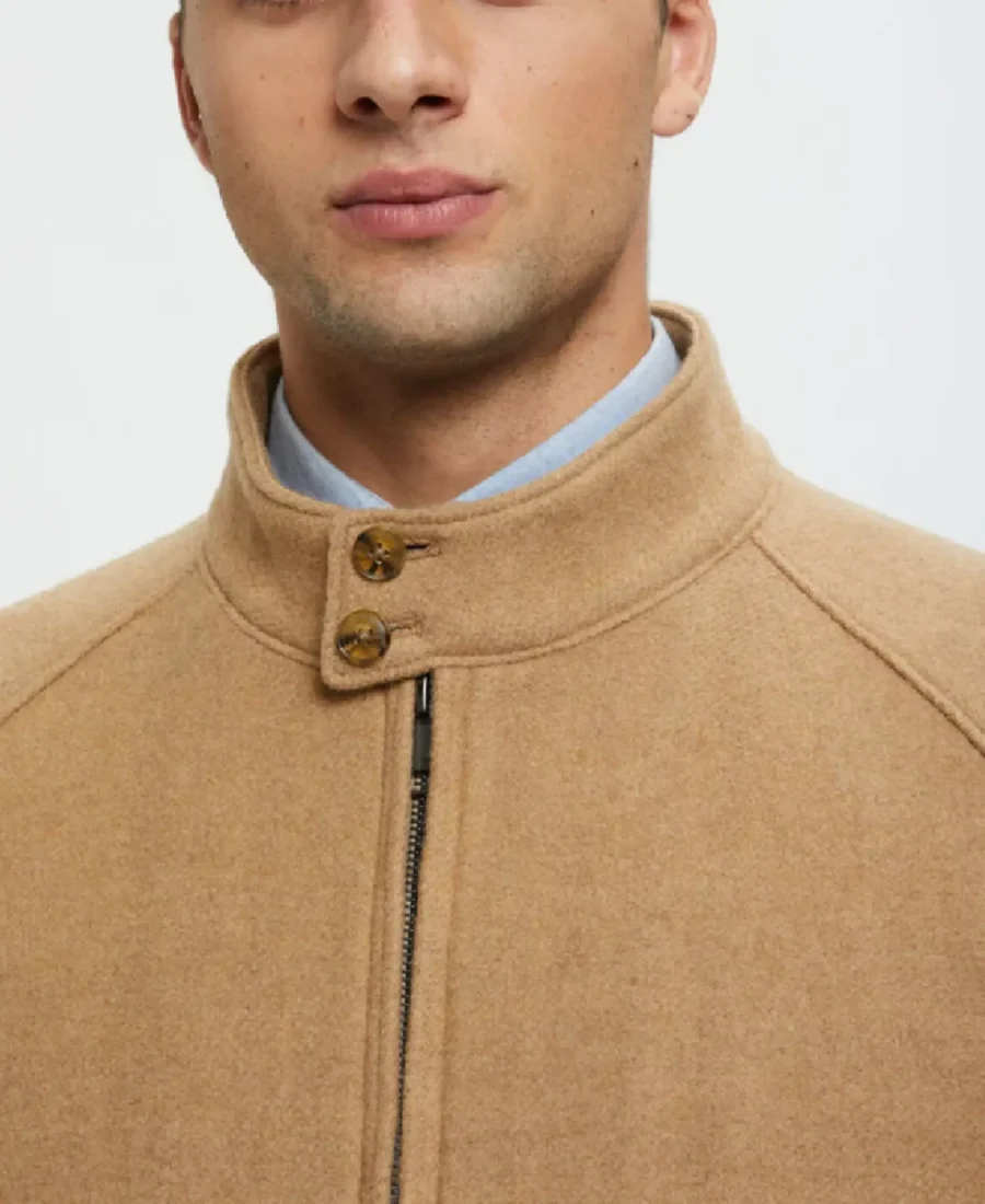 G9 Camel Double Wool Jacket 6 G9 Camel Double Wool Jacket Collar - Trendy Leather Jackets