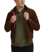 G9 Chocolate Brown Suede Jacket Front - Trendy Leather Jackets