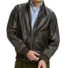 G9 Faded Black Bomber Leather Jacket - Trendy Leather Jackets