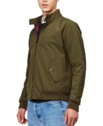 G9 Green Harrington Jacket Side - Trendy Leather Jackets