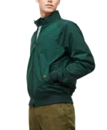 G9 Harrington Green Jacket Side - Trendy Leather Jackets