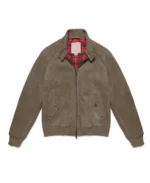 G9 Italian Winter Suede Jacket Front - Grey - Trendy Leather Jackets