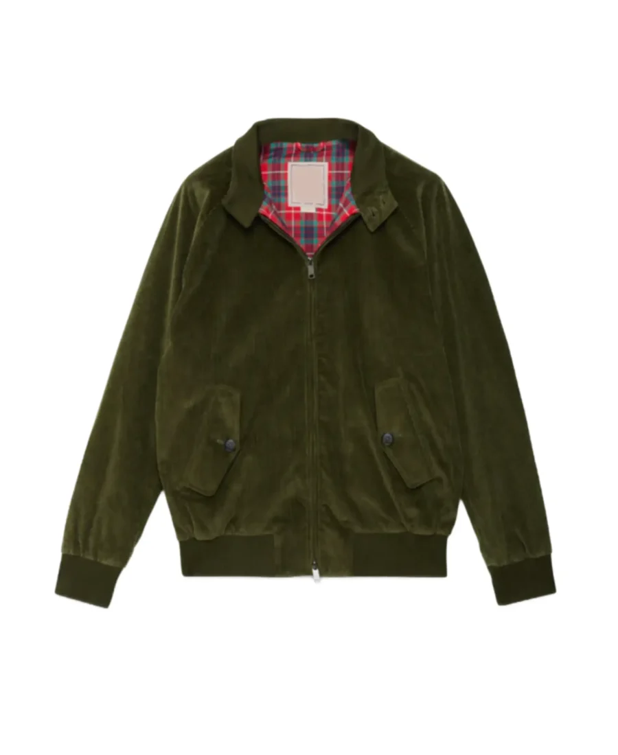 G9 Olive Corduroy Jacket Front - Trendy Leather Jackets