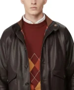 G9 Premium Flying Leather Jacket Closeup - Trendy Leather Jackets